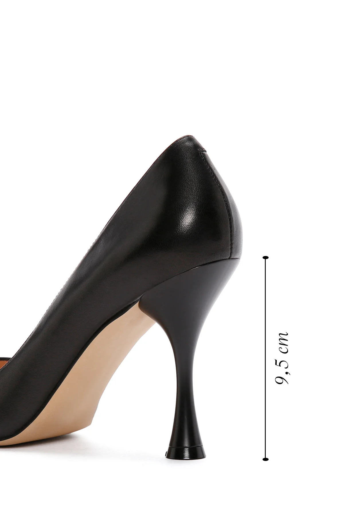 Kadın Siyah Topuklu Deri Stiletto - Image 2