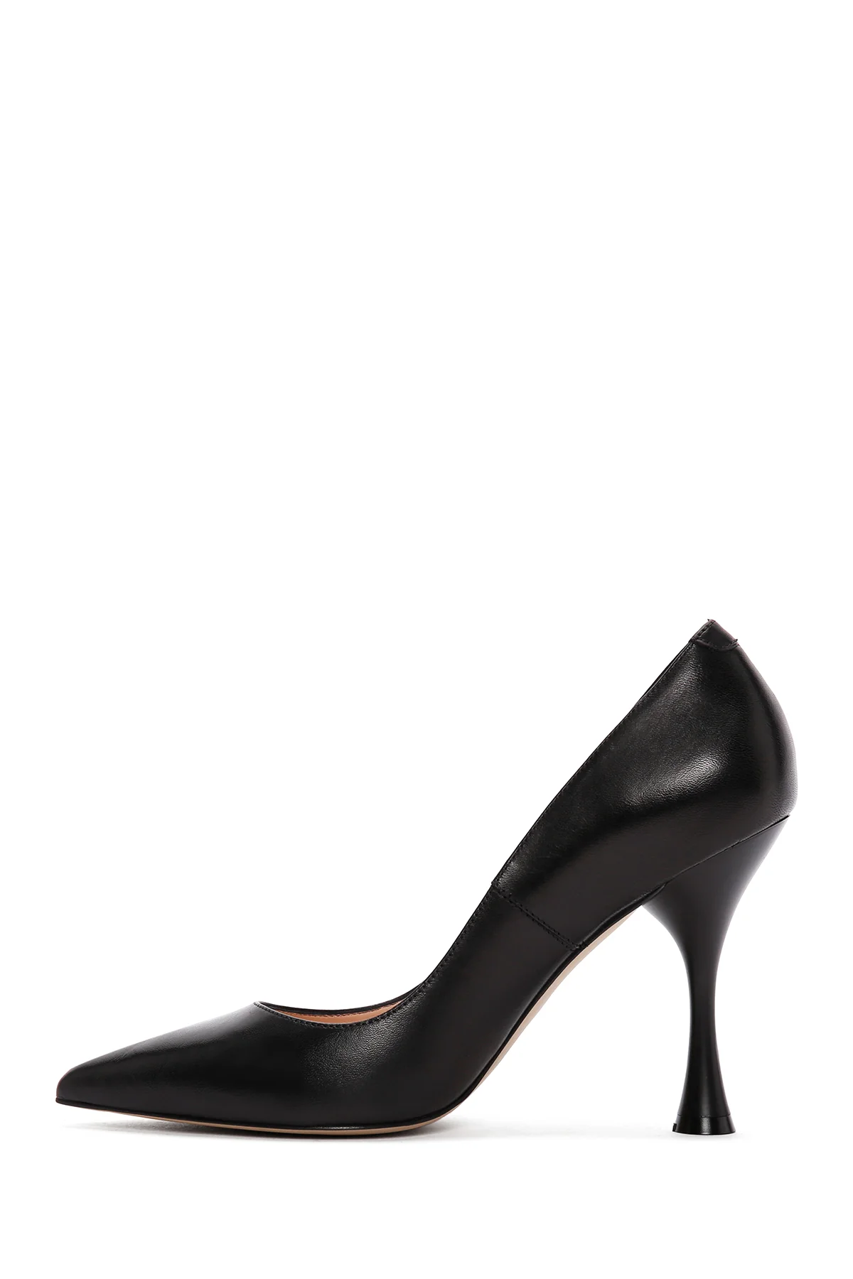 Kadın Siyah Topuklu Deri Stiletto - Image 3