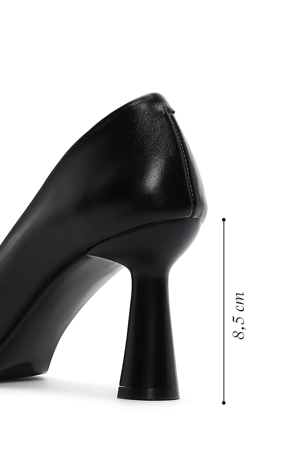 Kadın Siyah Topuklu Deri Stiletto - Image 2