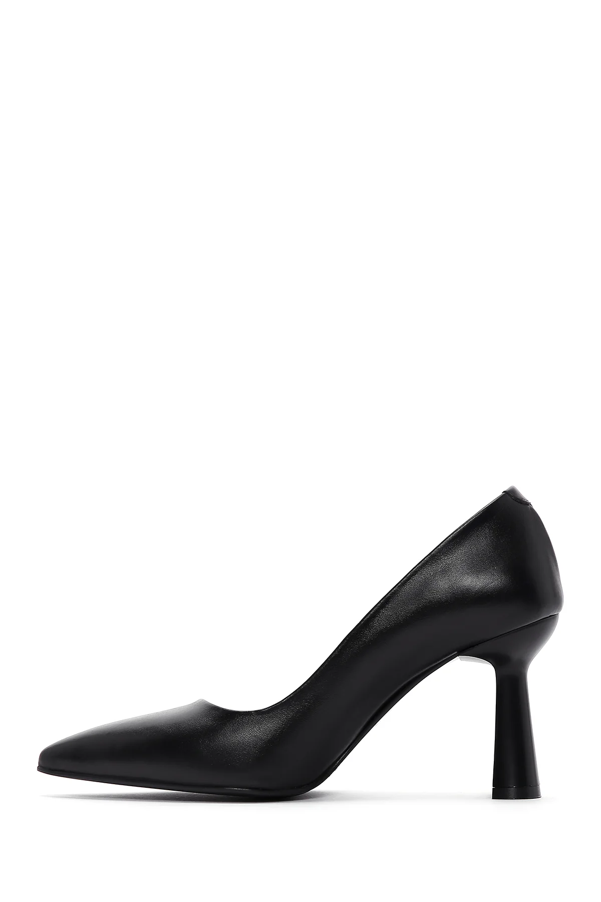 Kadın Siyah Topuklu Deri Stiletto - Image 3