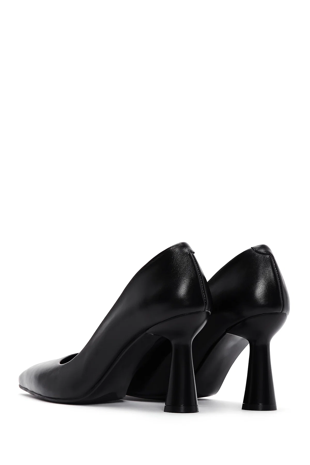 Kadın Siyah Topuklu Deri Stiletto - Image 6