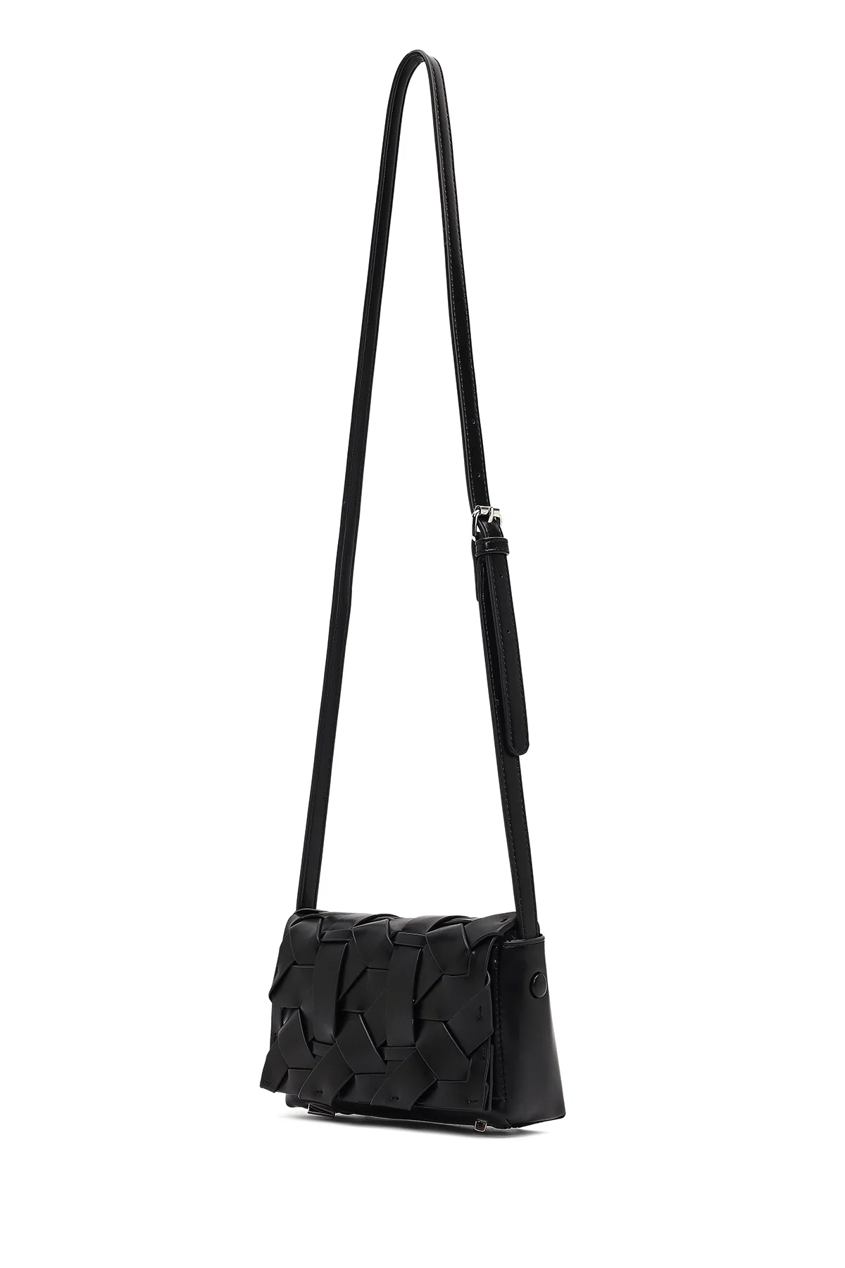Kadın Siyah Uzun Askılı Mini Çapraz Çanta - Image 6