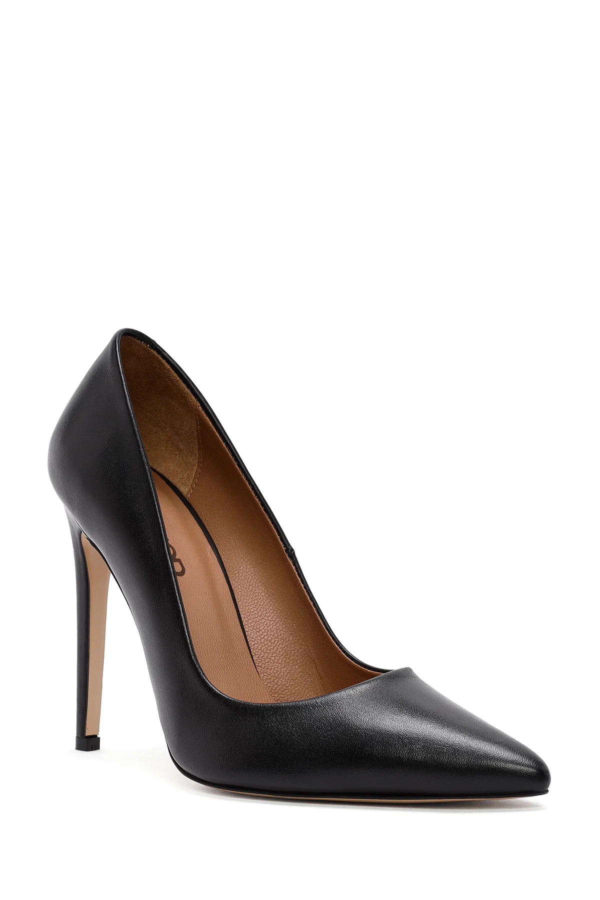 Kadın Siyah Yüksek İnce Topuklu Deri Stiletto - Image 7