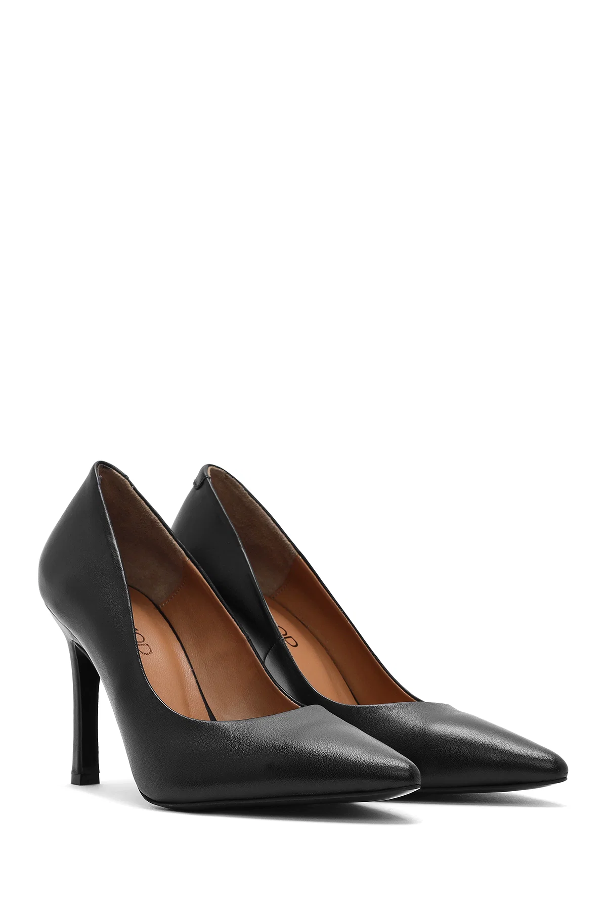 Kadın Siyah Yüksek İnce Topuklu Deri Stiletto - Image 3
