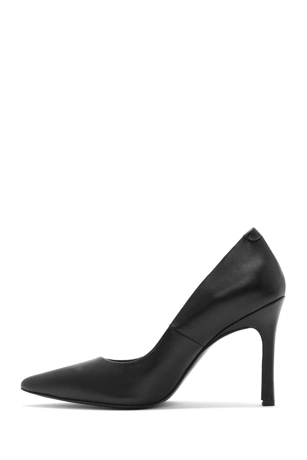 Kadın Siyah Yüksek İnce Topuklu Deri Stiletto - Image 4