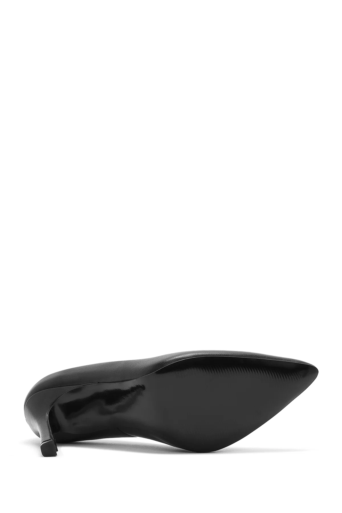 Kadın Siyah Yüksek İnce Topuklu Deri Stiletto - Image 5