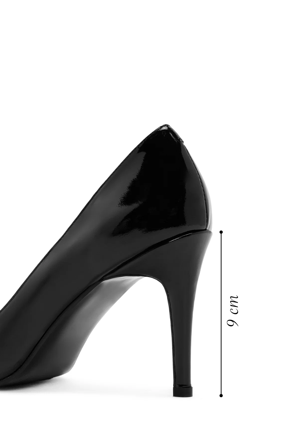 Kadın Siyah Yüksek İnce Topuklu Rugan Deri Stiletto - Image 2