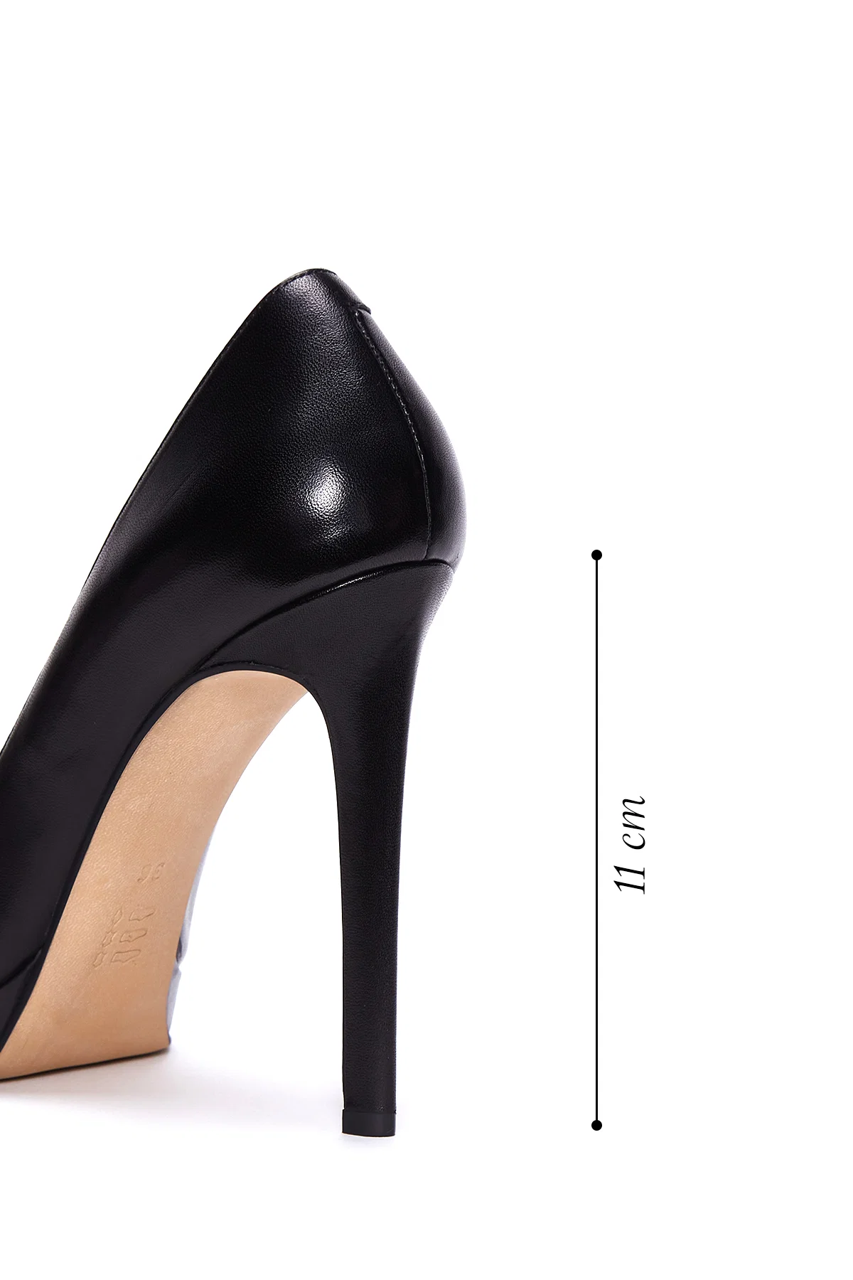 Kadın Siyah Yüksek Topuklu Deri Stiletto - Image 2