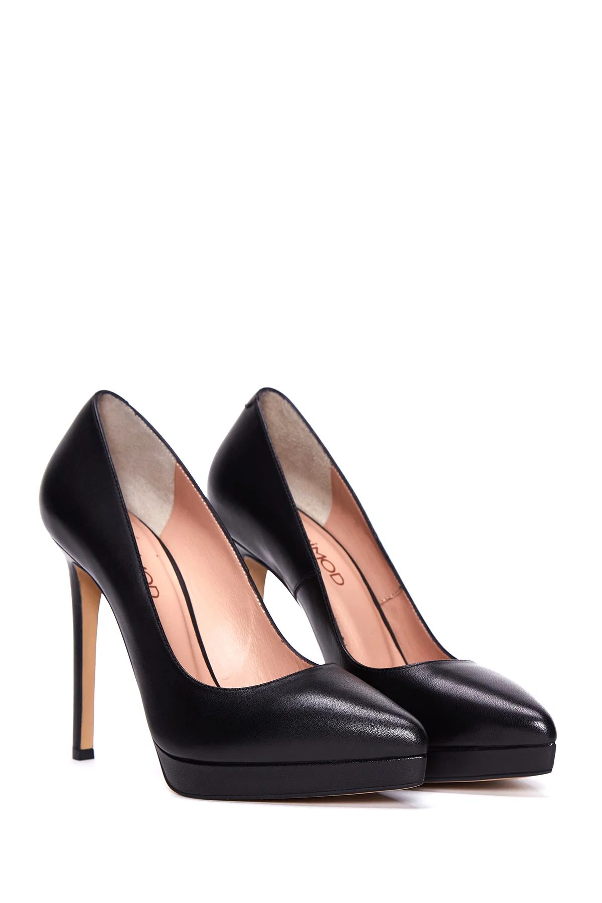Kadın Siyah Yüksek Topuklu Deri Stiletto - Image 3