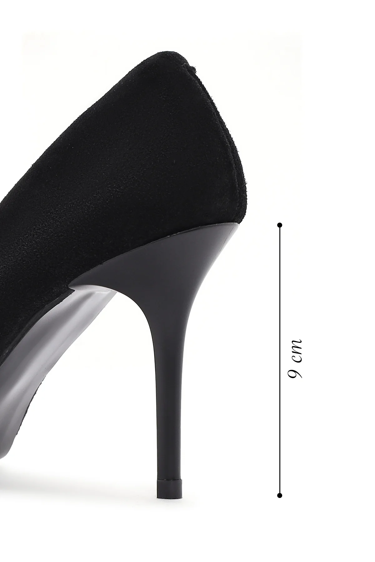 Kadın Siyah Yüksek Topuklu Süet Deri Stiletto - Image 2