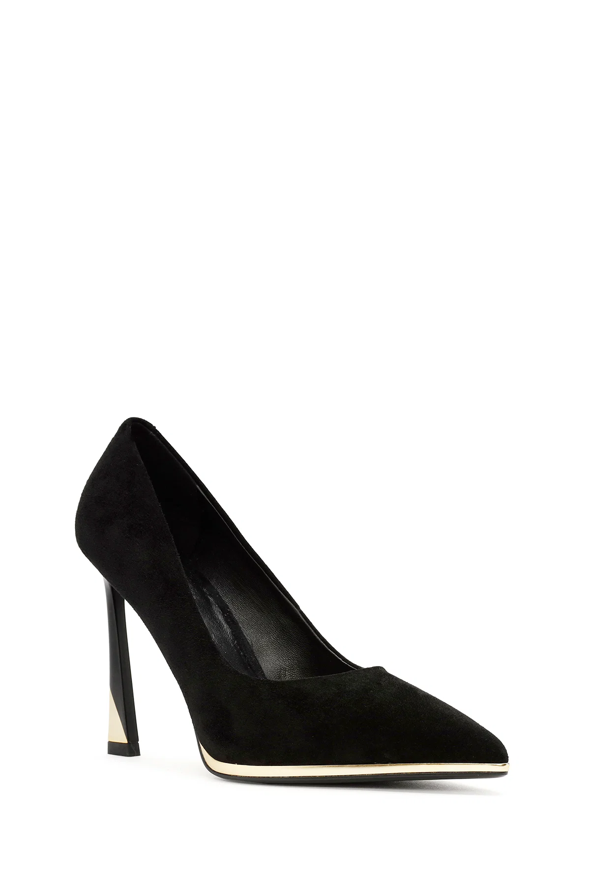 Kadın Siyah Yüksek Topuklu Süet Deri Stiletto - Image 7