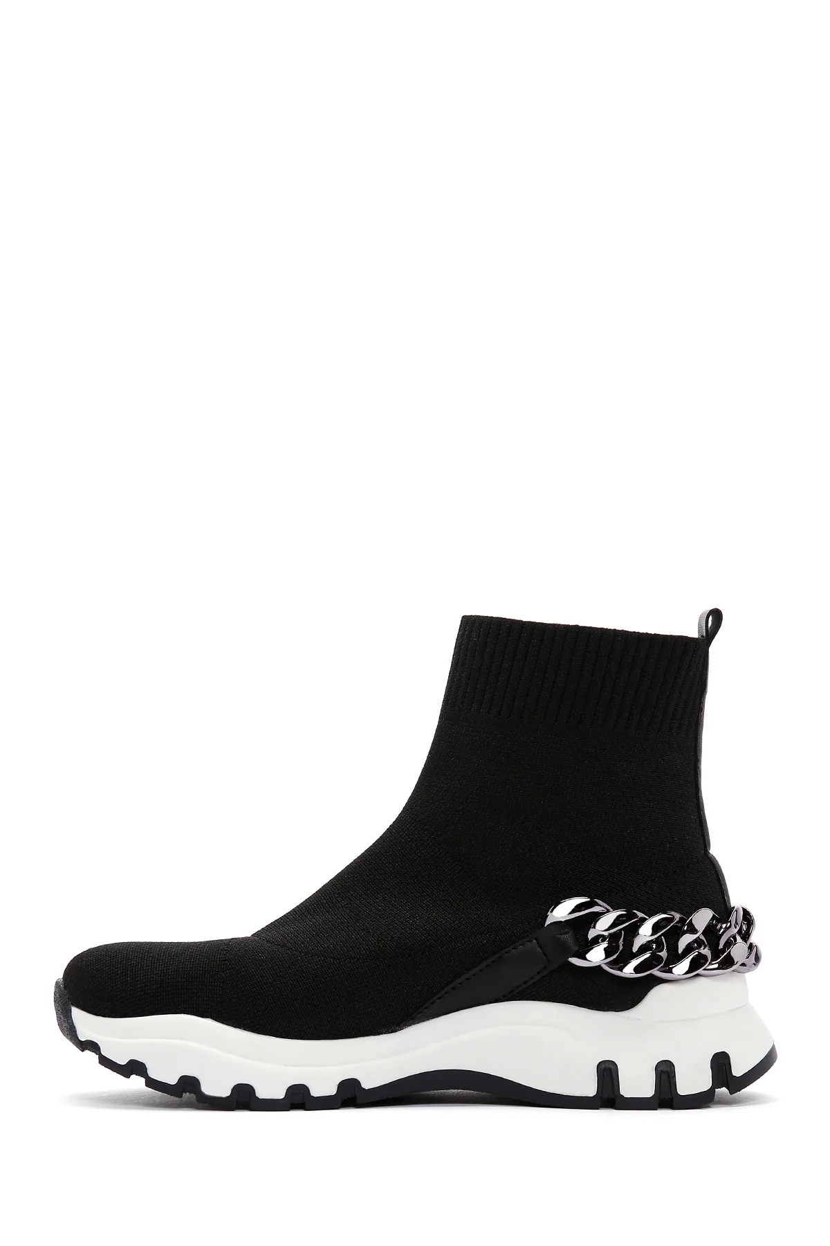 Kadın Siyah Zincir Aksesuarlı Bilekli Sneaker Bot - Image 2