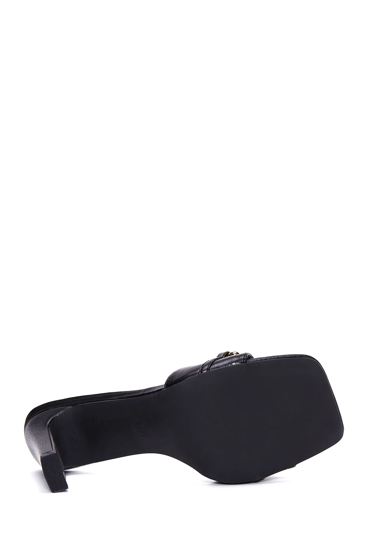 Kadın Siyah Zincirli Topuklu Terlik - Image 5
