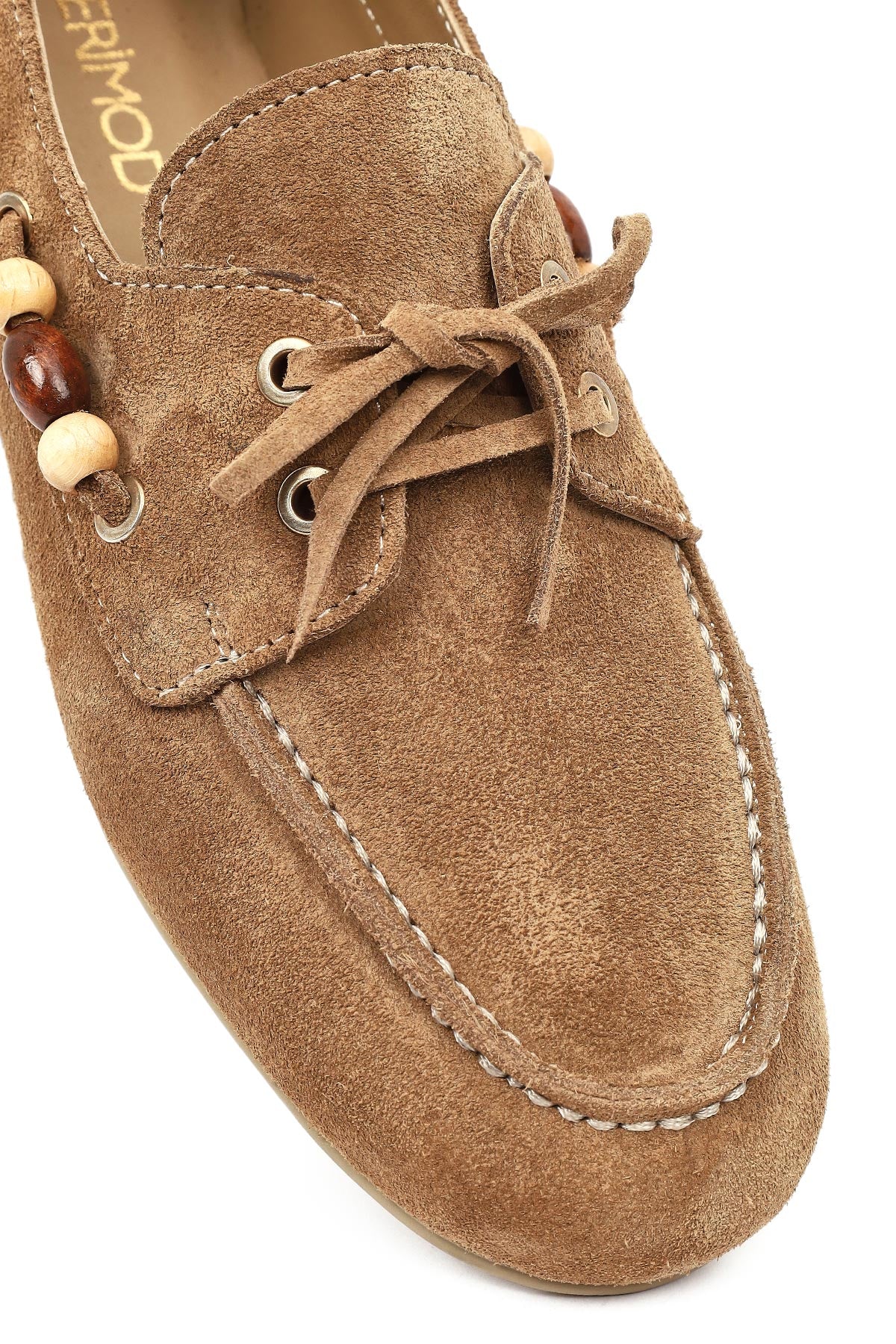 Kadın Taba Aksesuar Detaylı Süet Deri Loafer - Image 11