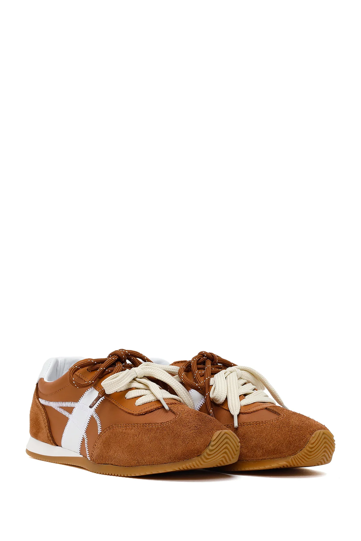 Kadın Taba Bağcıklı Deri Sneaker - Image 2