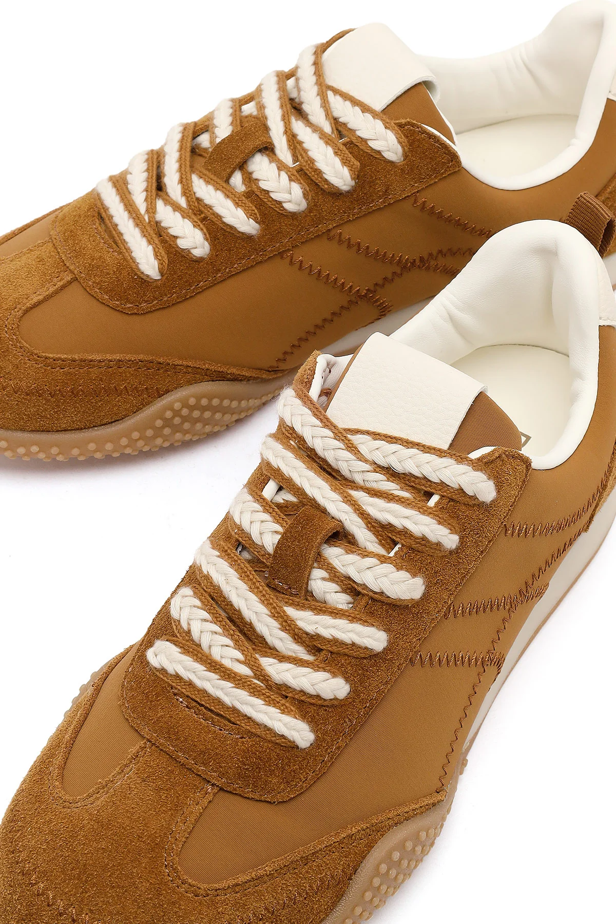Kadın Taba Bağcıklı Deri Sneaker - Image 10