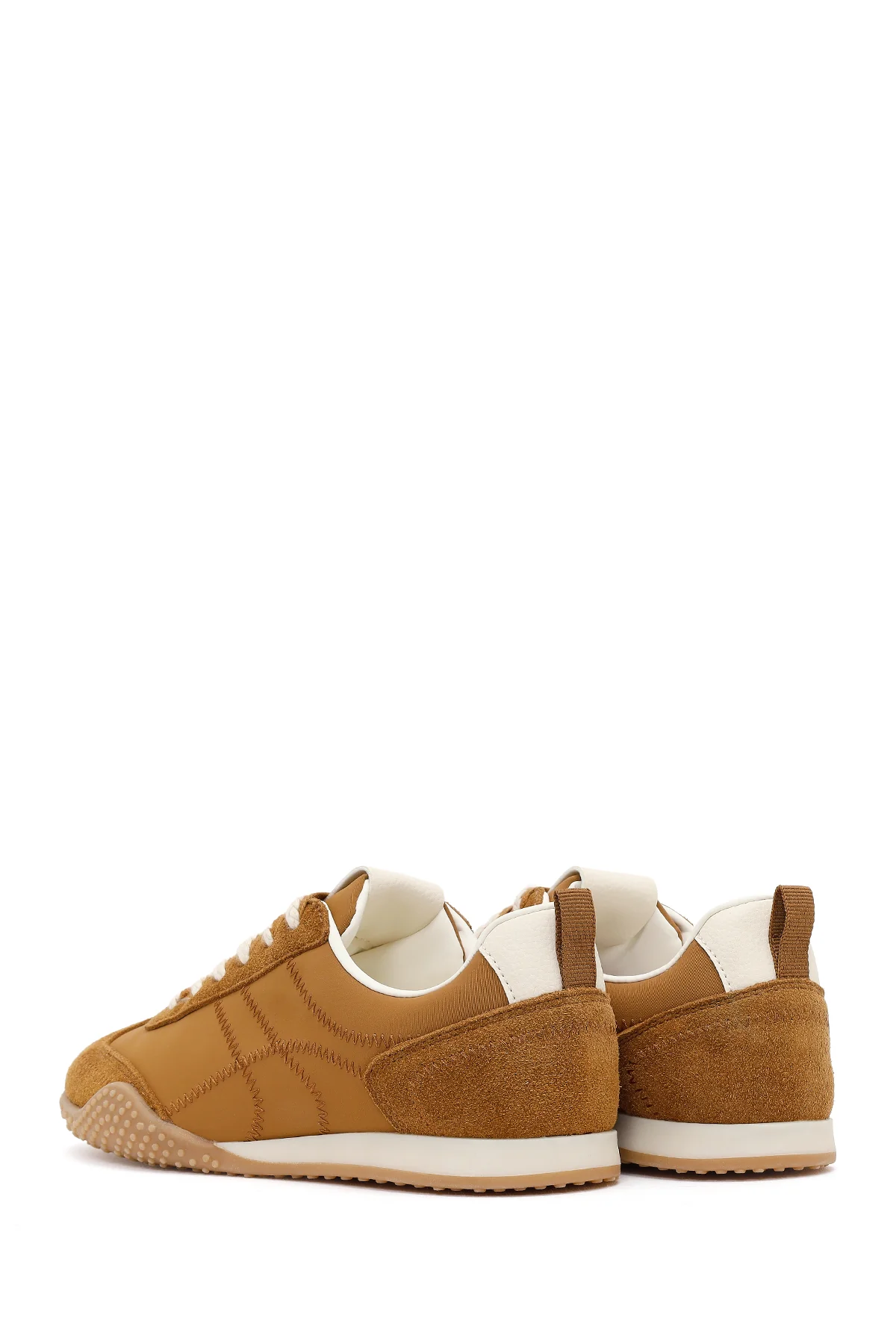 Kadın Taba Bağcıklı Deri Sneaker - Image 6