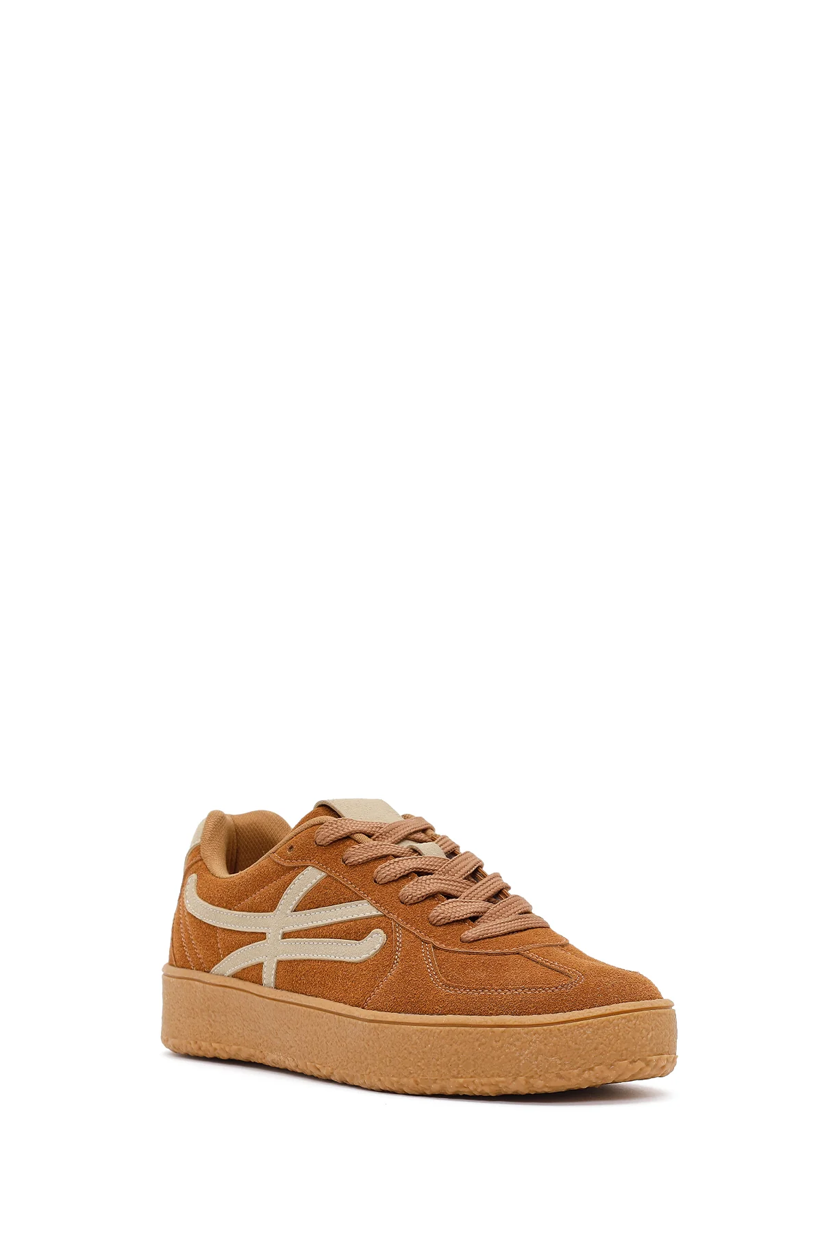 Kadın Taba Bağcıklı Kalın Tabanlı Sneaker - Image 7