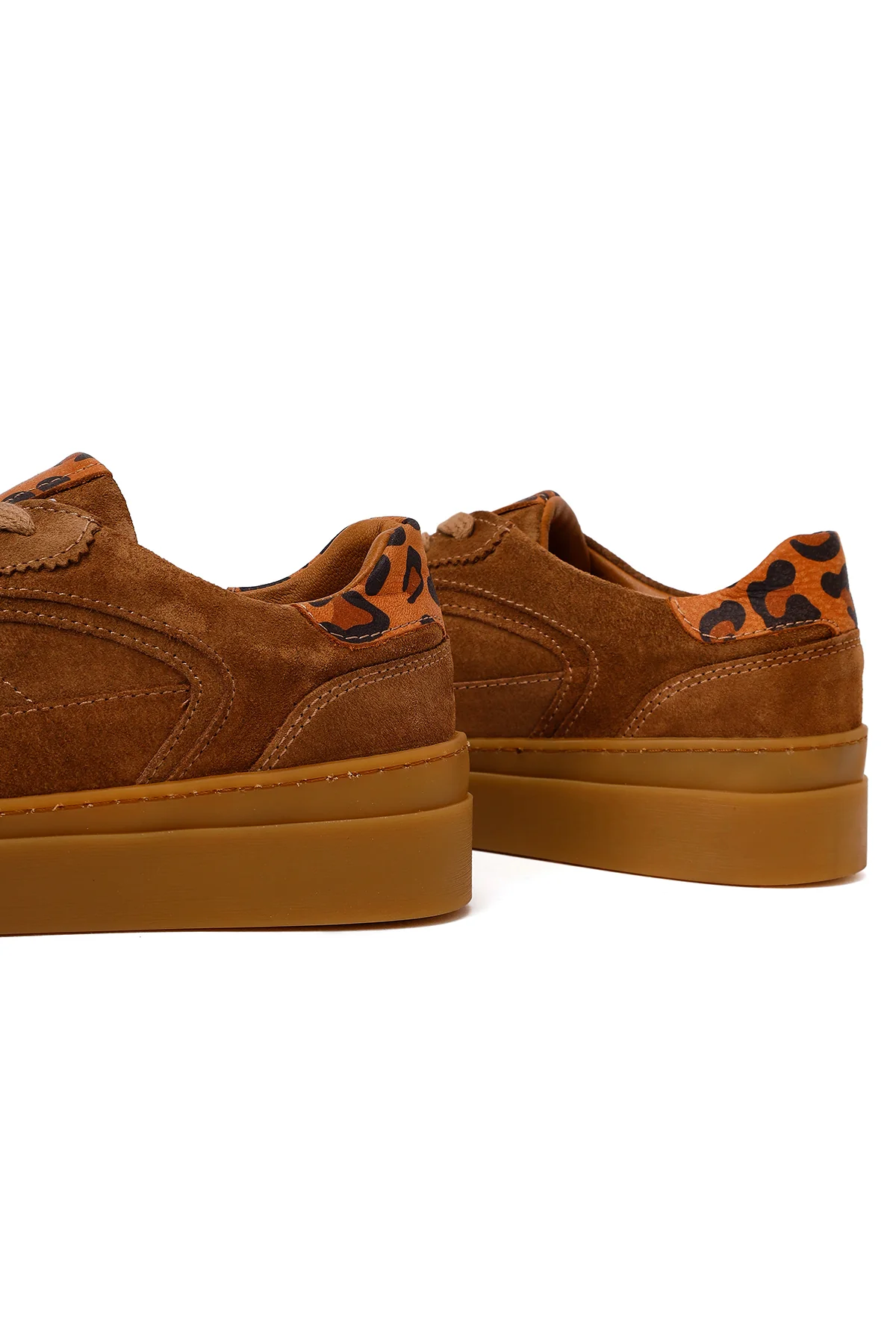 Kadın Taba Bağcıklı Kalın Tabanlı Süet Deri Sneaker - Image 10