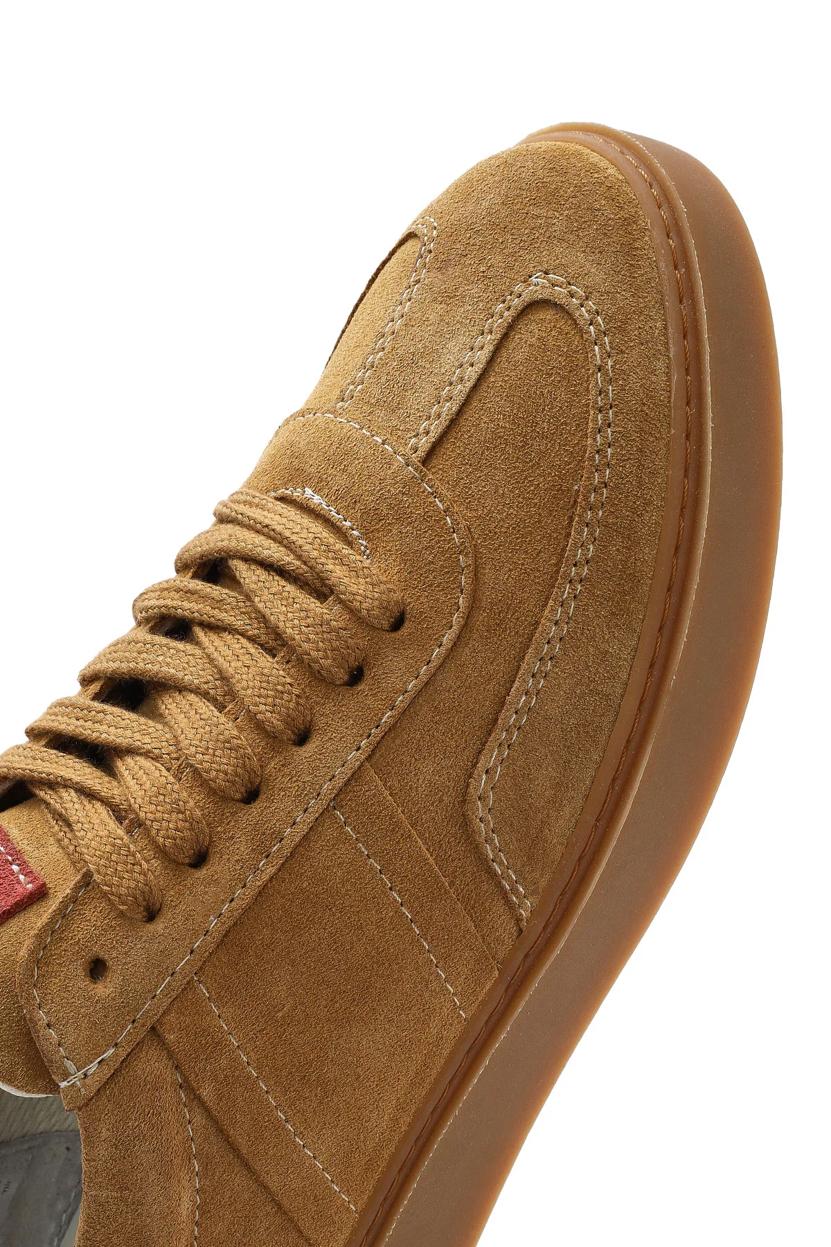Kadın Taba Bağcıklı Süet Deri Sneaker - Image 9