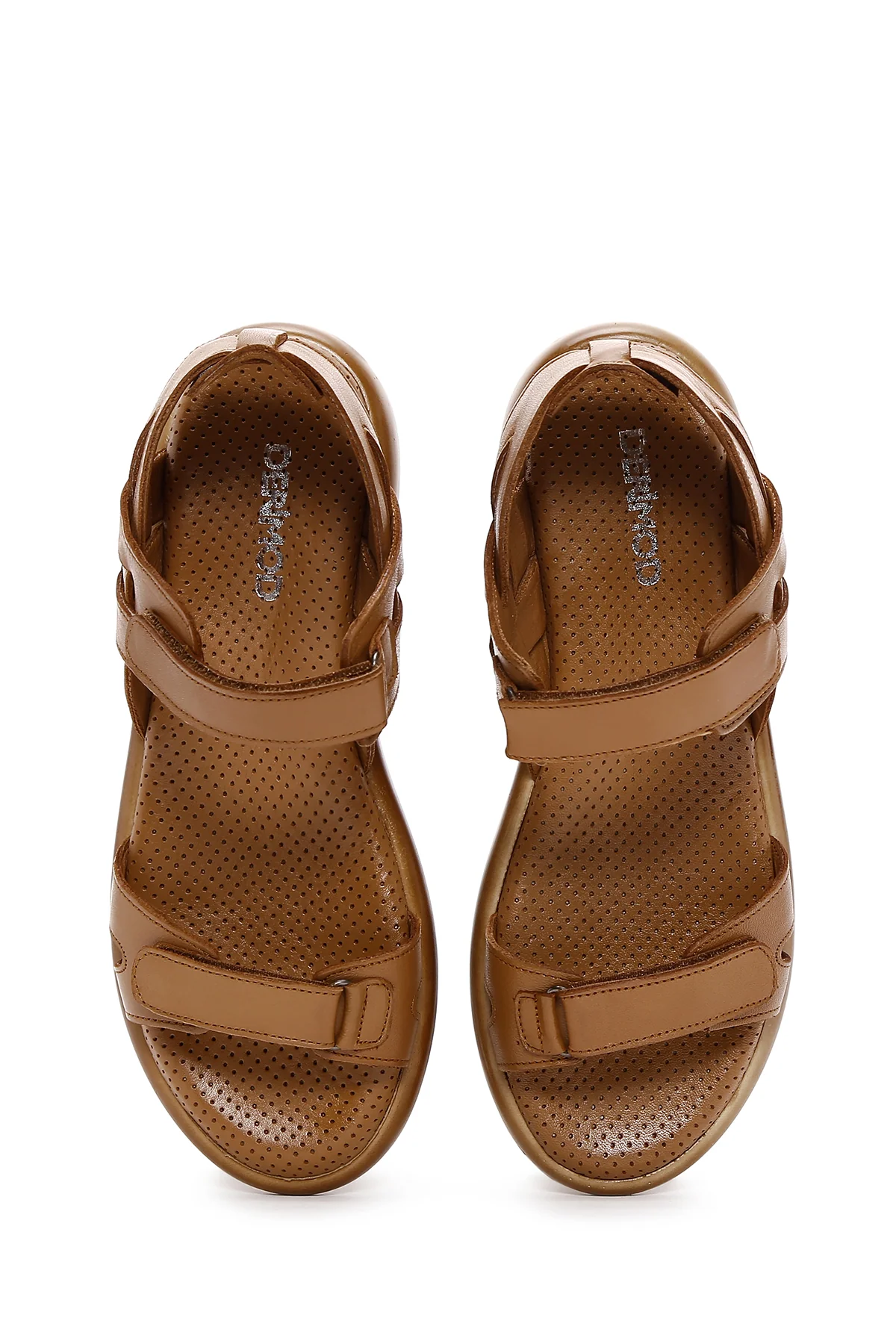 Kadın Taba Bantlı Deri Comfort Sandalet - Image 6