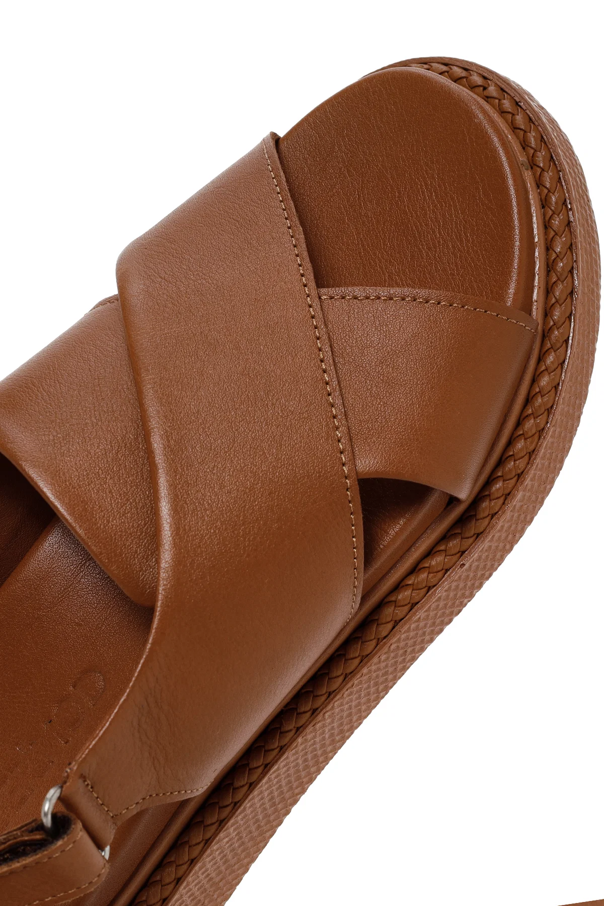 Kadın Taba Bantlı Deri Comfort Sandalet - Image 10