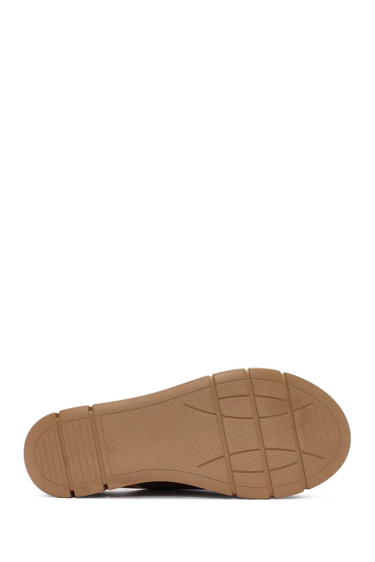 Kadın Taba Bantlı Dolgu Topuklu Deri Comfort Sandalet - Image 4