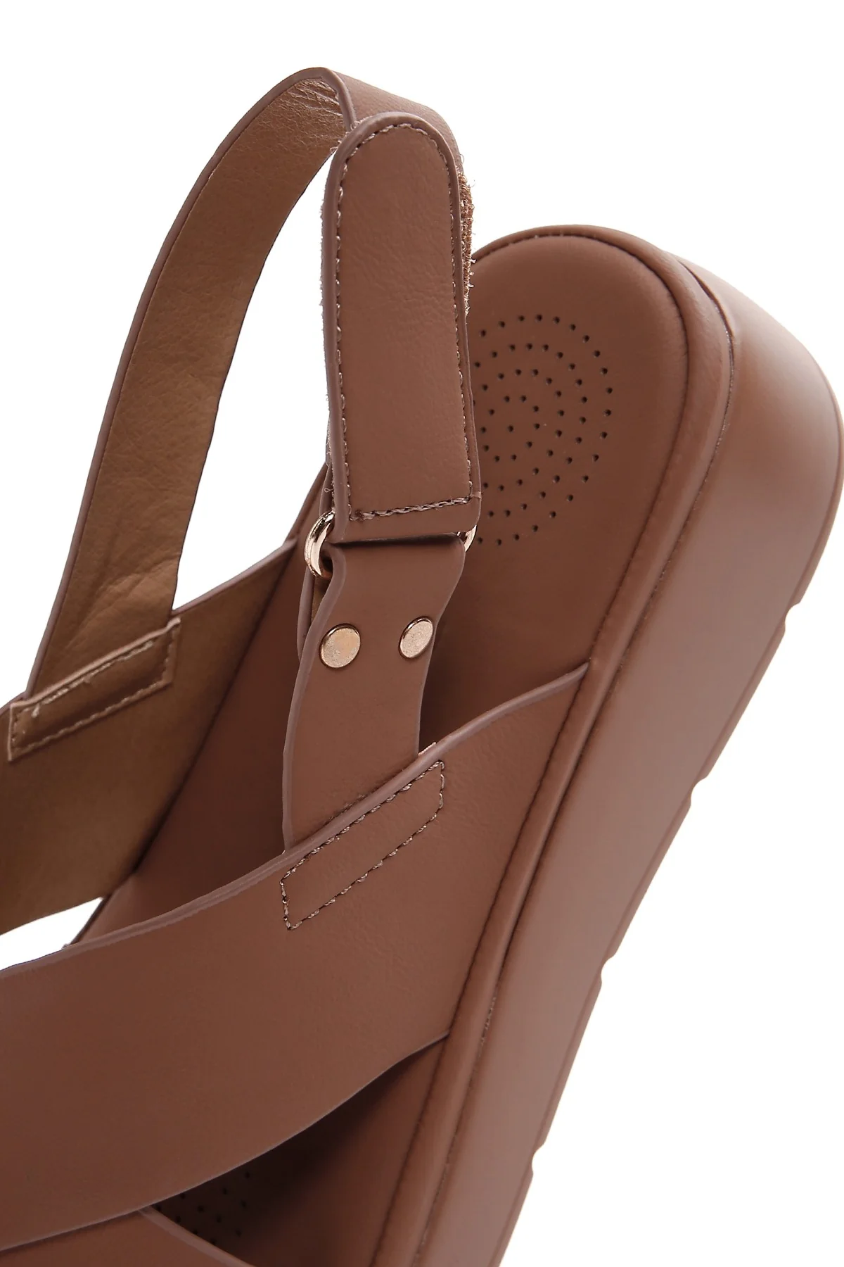 Kadın Taba Bilekten Bantlı Comfort Sandalet - Image 7