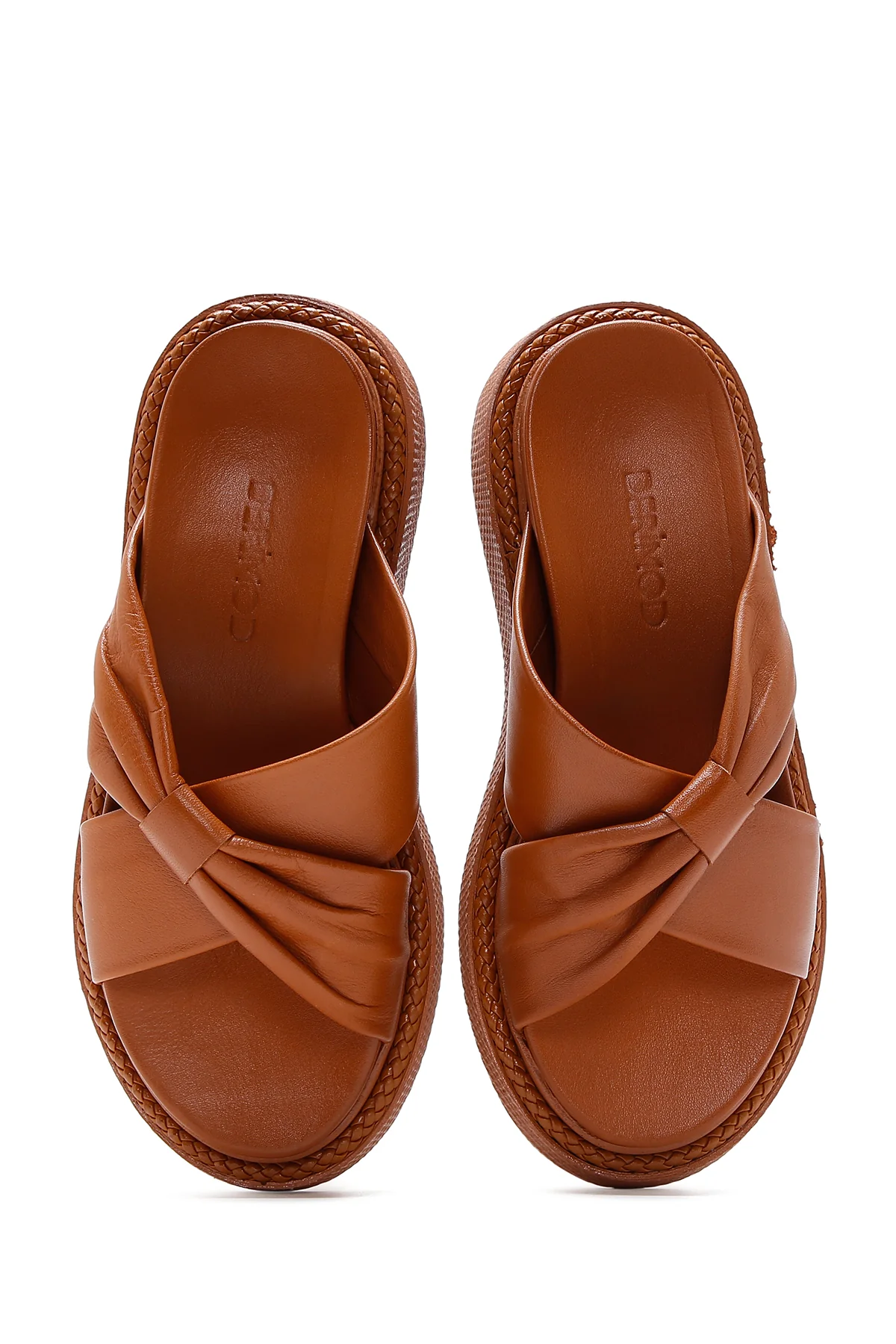 Kadın Taba Deri Comfort Terlik - Image 6