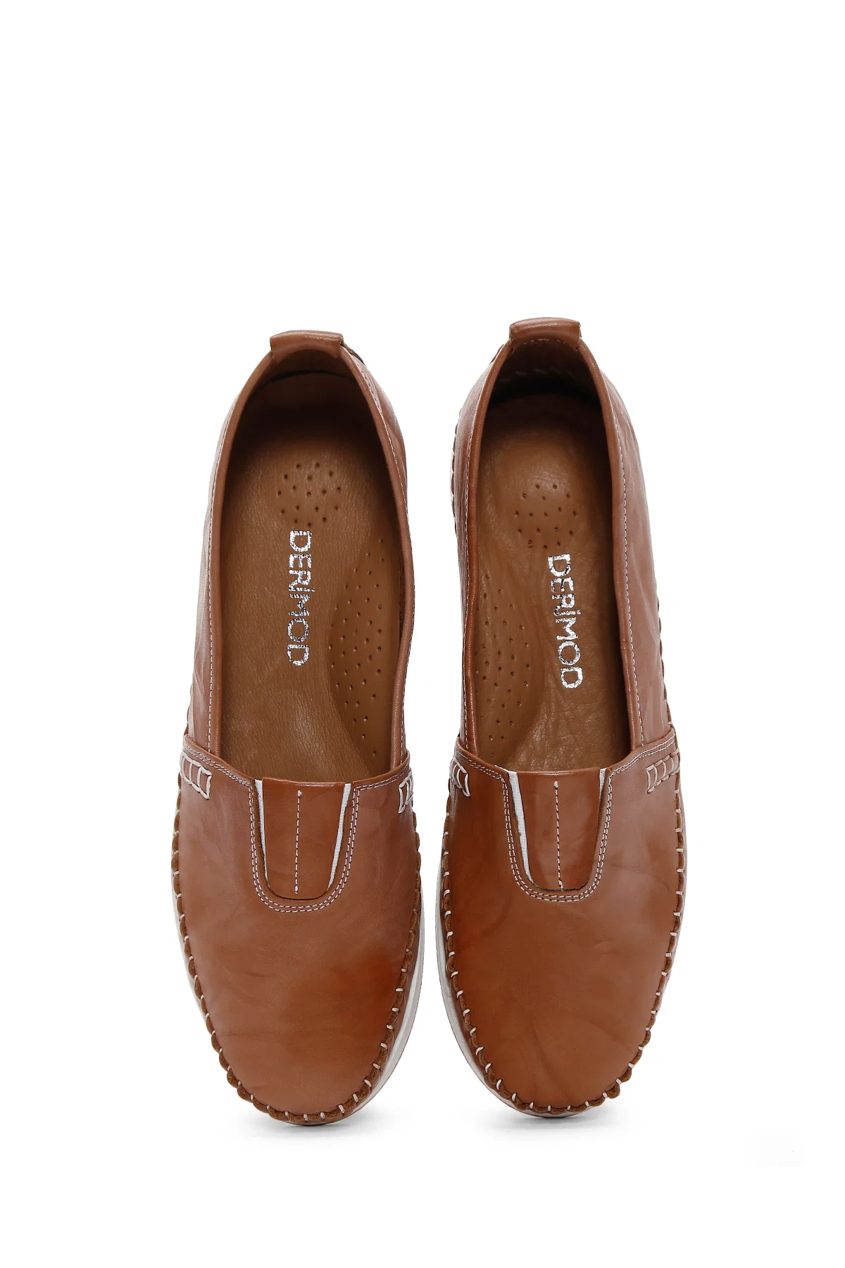 Kadın Taba Kalın Tabanlı Deri Comfort Loafer - Image 6