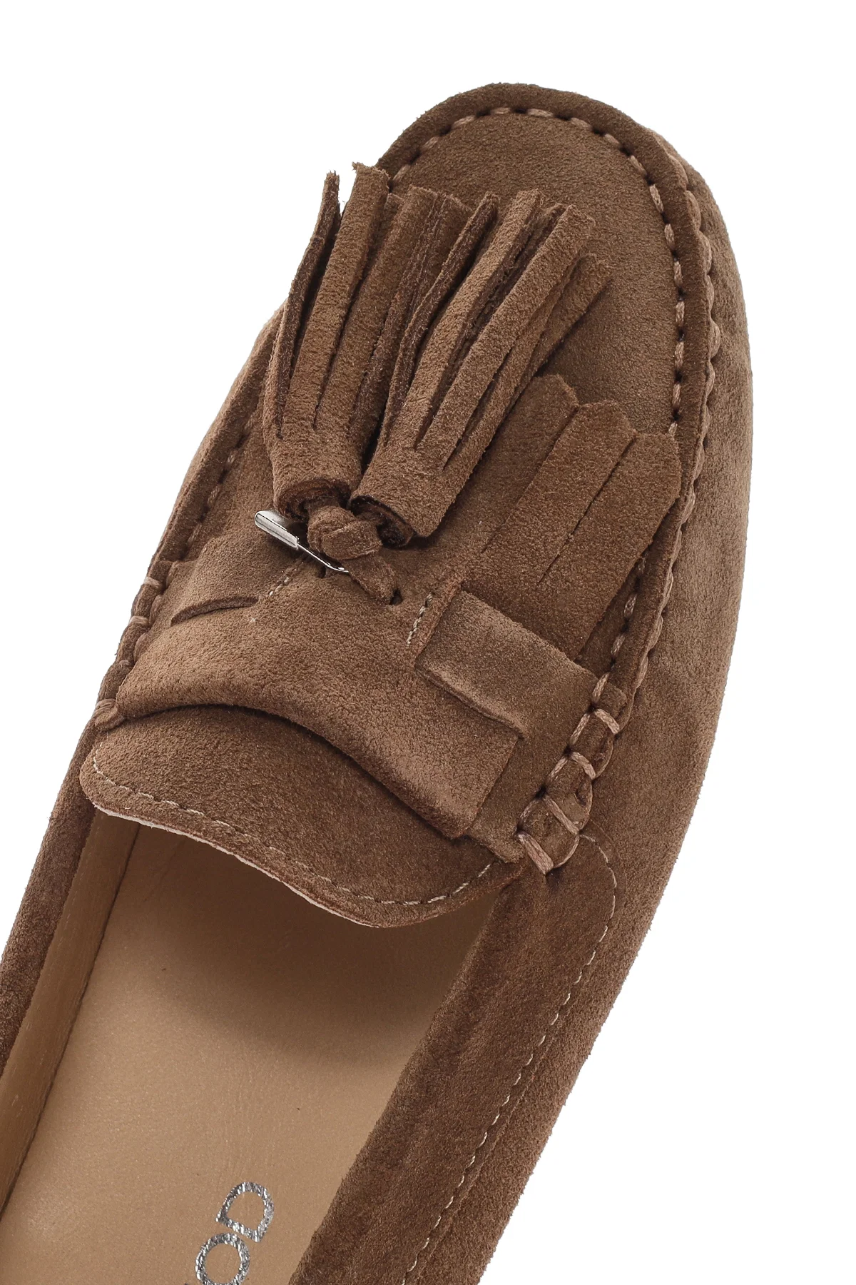 Kadın Taba Püsküllü Süet Deri Loafer - Image 9