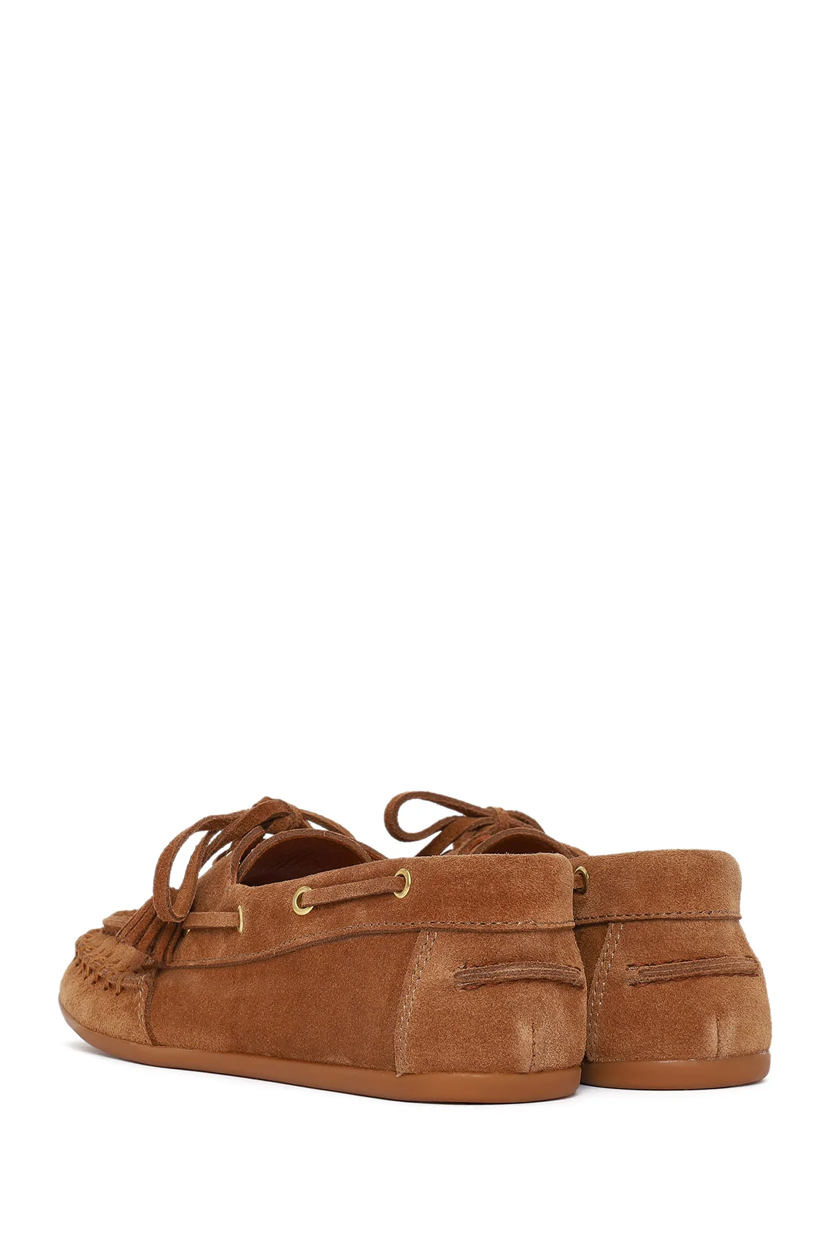 Kadın Taba Püsküllü Süet Deri Loafer - Image 6
