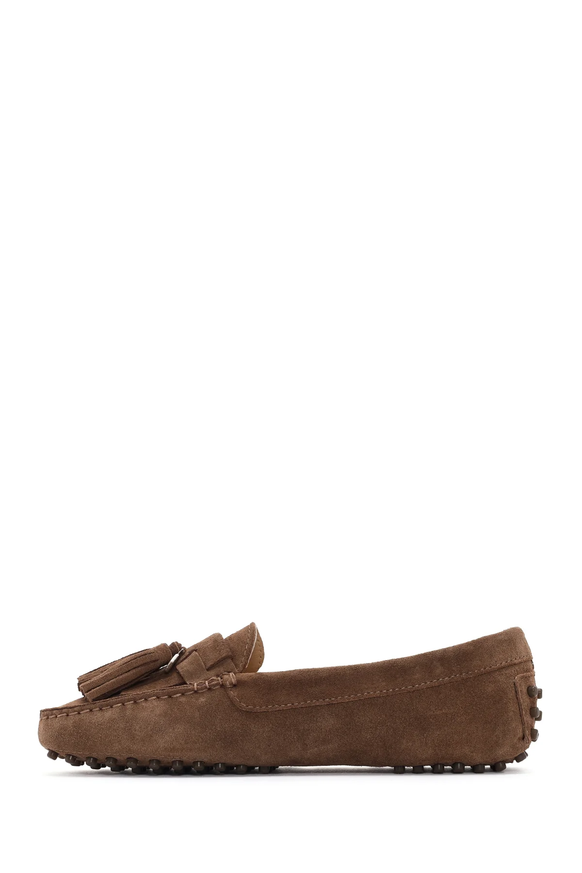 Kadın Taba Püsküllü Süet Deri Loafer - Image 3