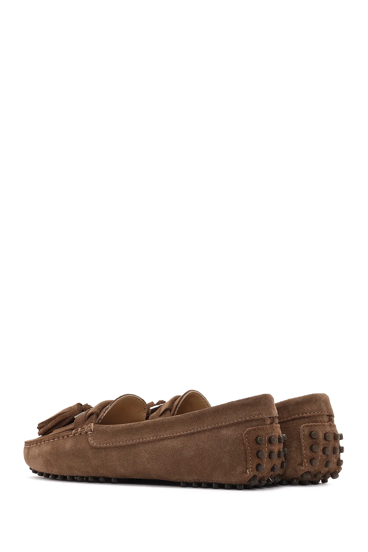 Kadın Taba Püsküllü Süet Deri Loafer - Image 6