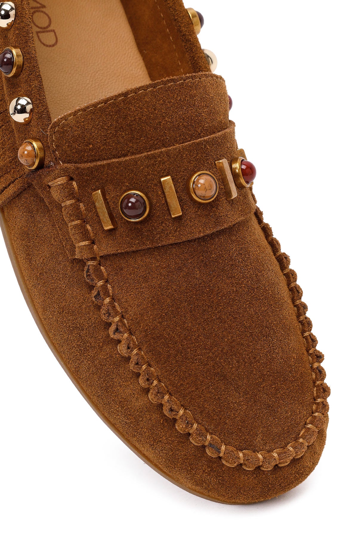 Kadın Taba Püsküllü Süet Deri Loafer - Image 8