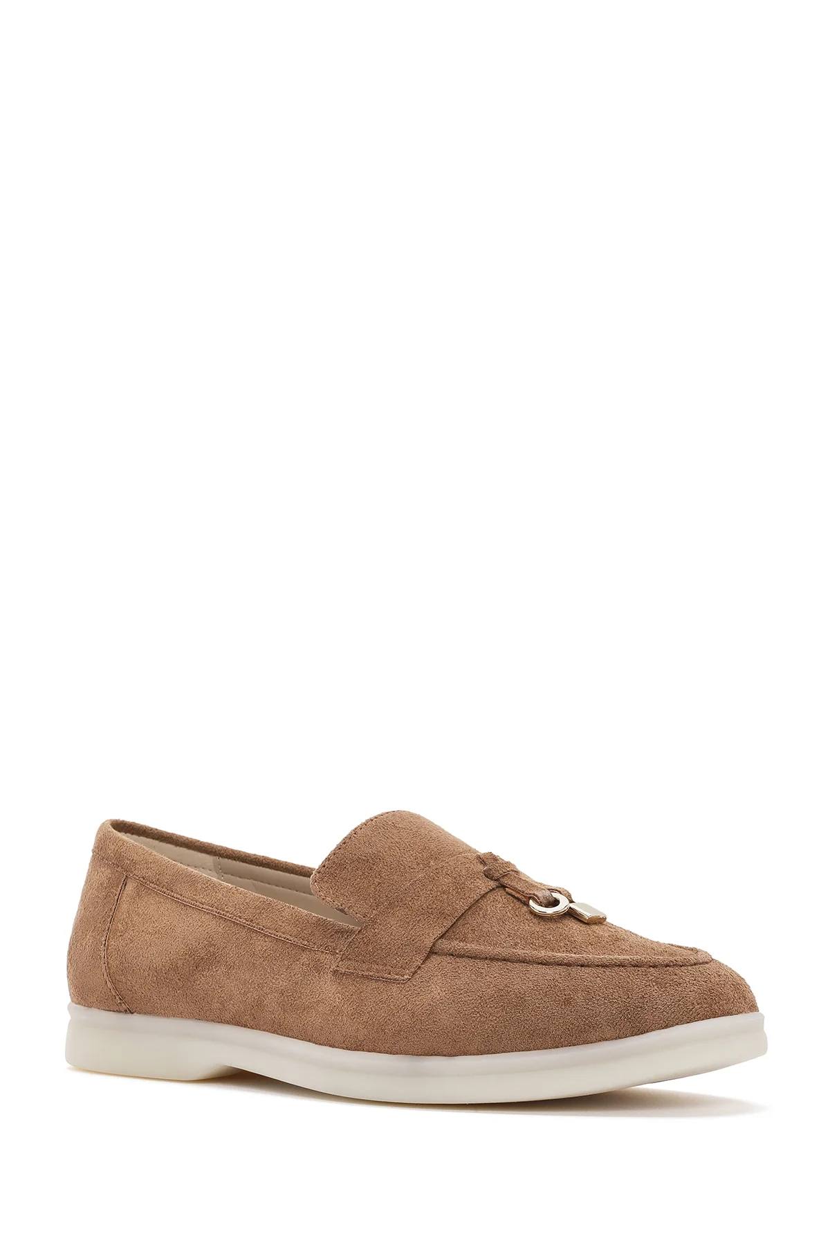 Kadın Taba Püsküllü Süet Maskülen Loafer - Image 6