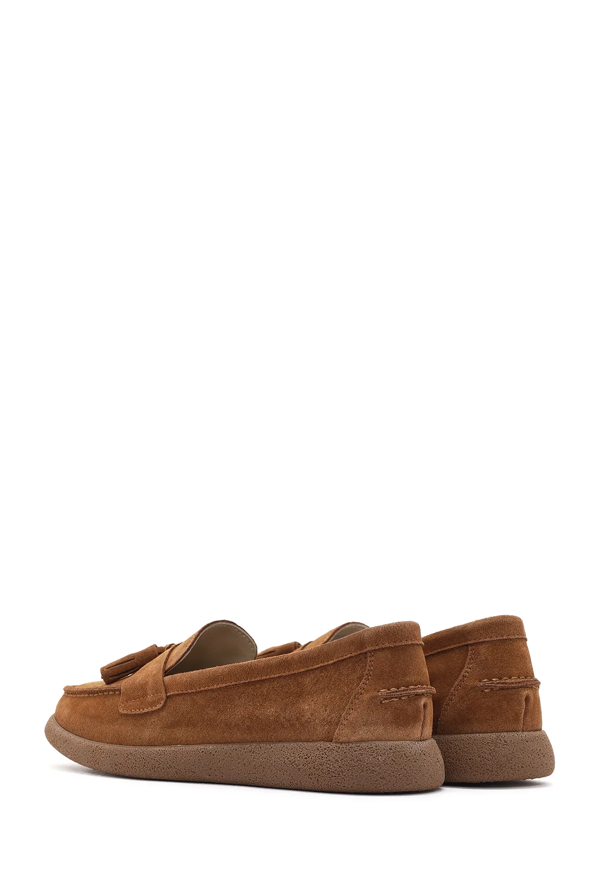 Kadın Taba Süet Deri Comfort Loafer - Image 5