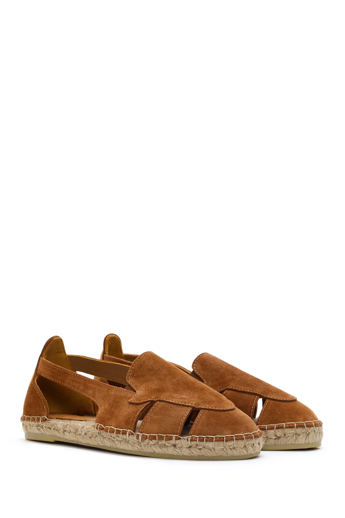 Kadın Taba Süet Deri Espadril - Image 3
