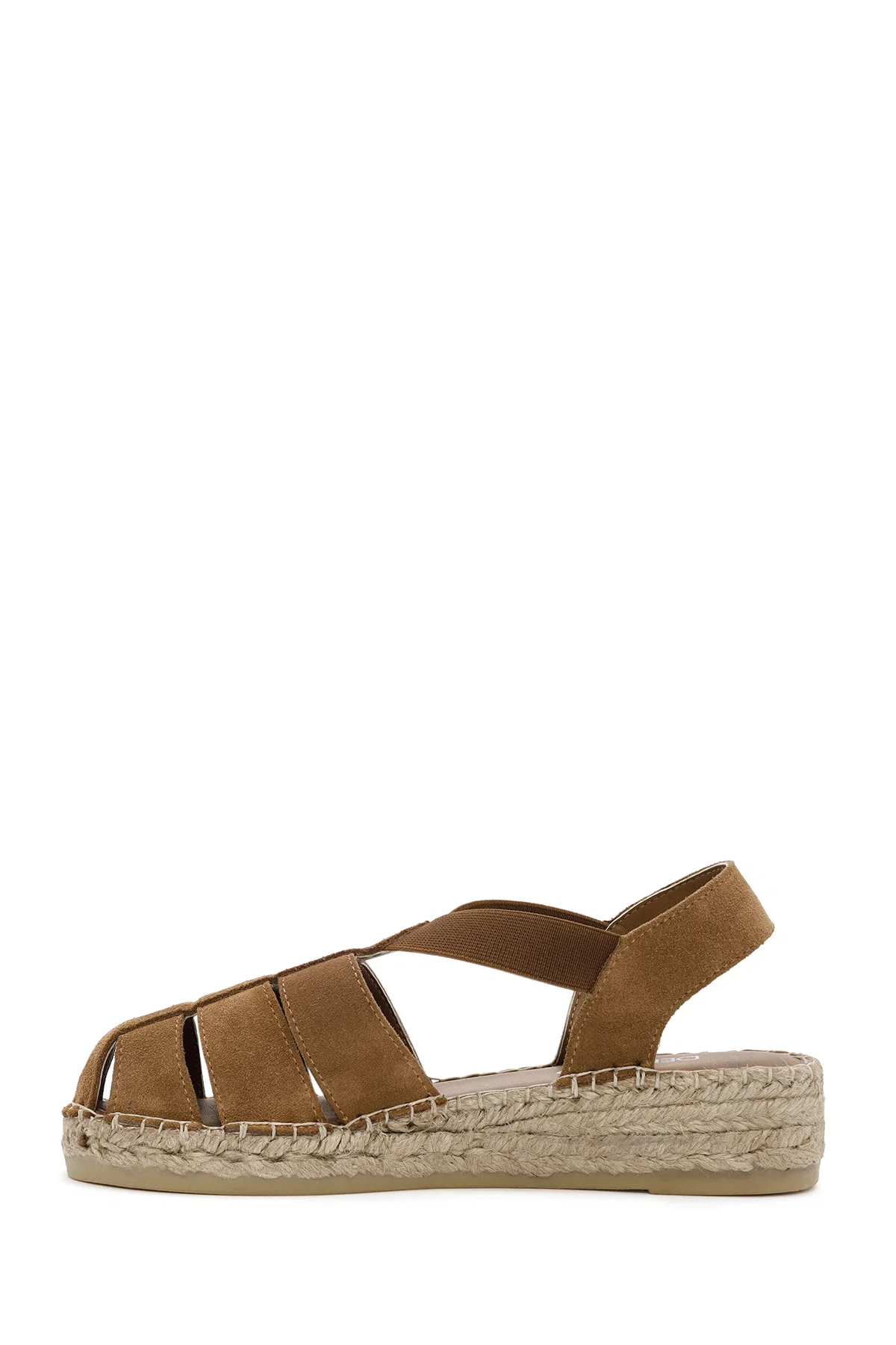 Kadın Taba Süet Deri Espadril Sandalet - Image 2