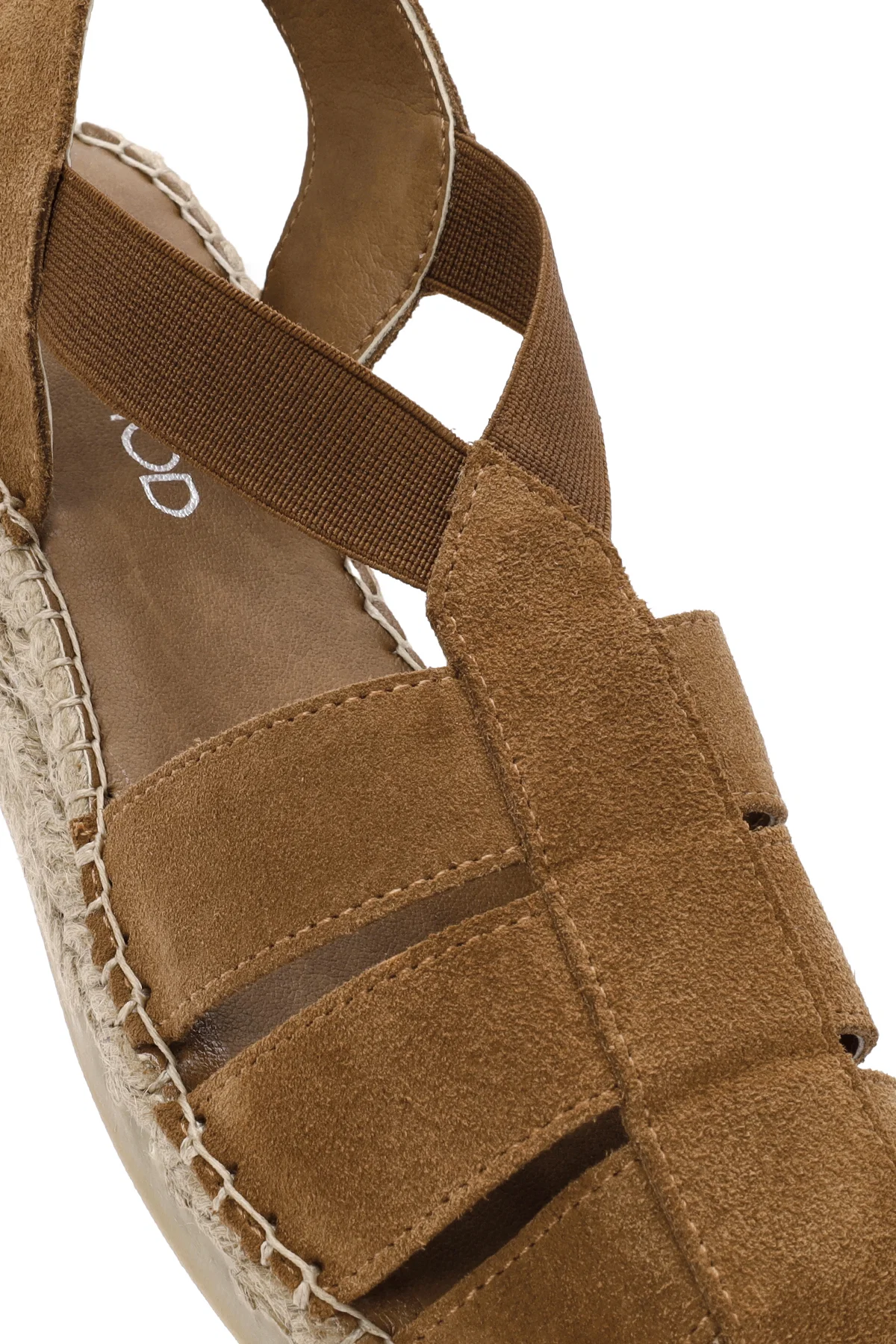 Kadın Taba Süet Deri Espadril Sandalet - Image 9