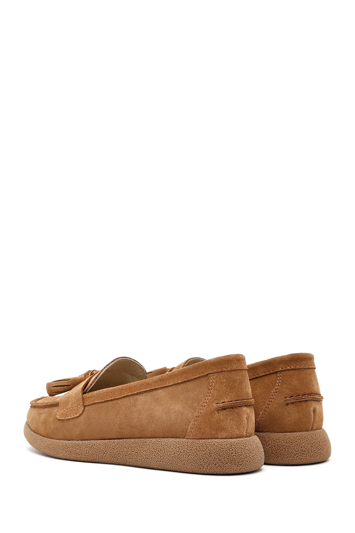 Kadın Taba Süet Deri Konfor Loafer - Image 6