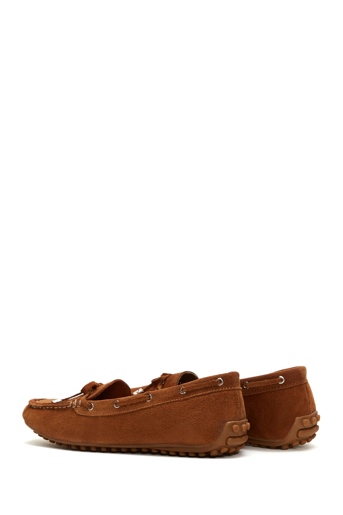 Kadın Taba Süet Deri Loafer - Image 5