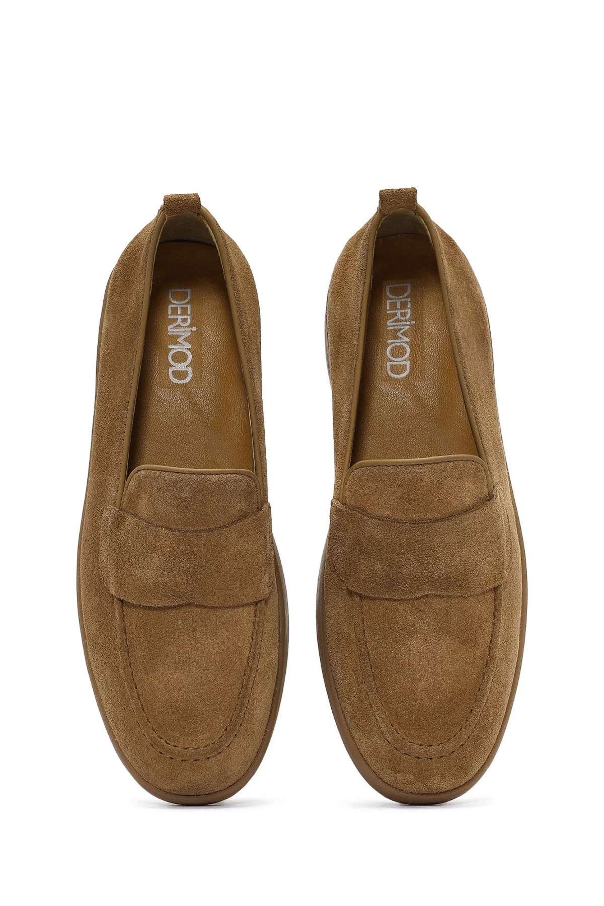 Kadın Taba Süet Deri Loafer - Image 7