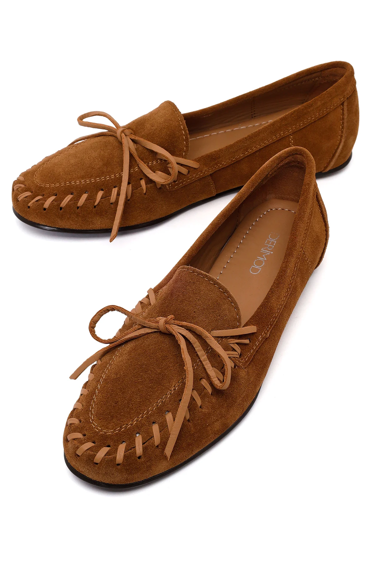 Kadın Taba Süet Deri Loafer - Image 10