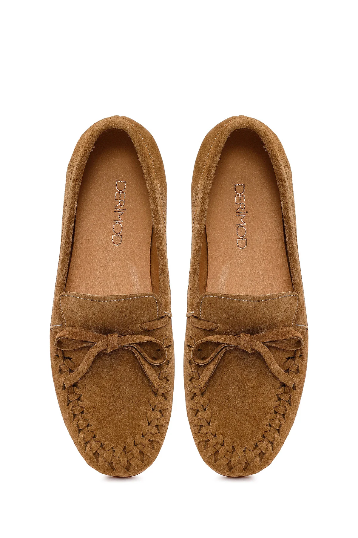 Kadın Taba Süet Deri Loafer - Image 5