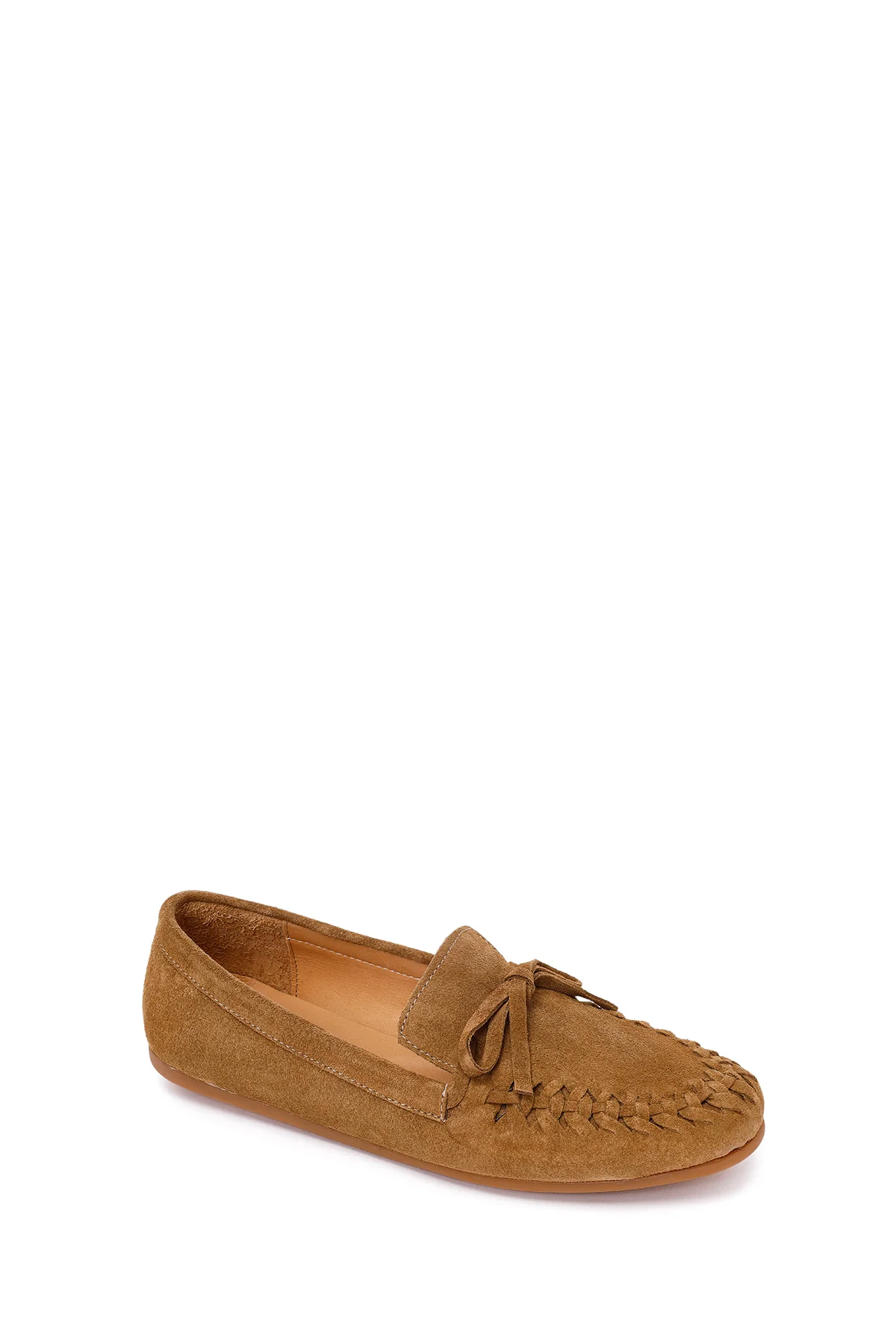 Kadın Taba Süet Deri Loafer - Image 8