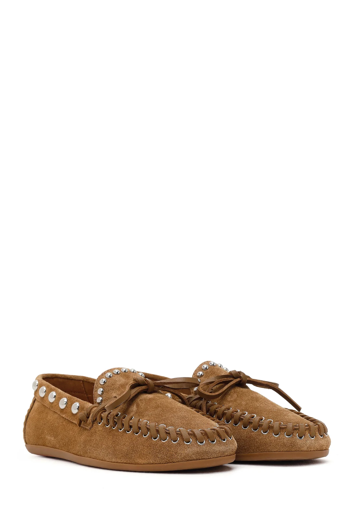 Kadın Taba Süet Deri Loafer - Image 3