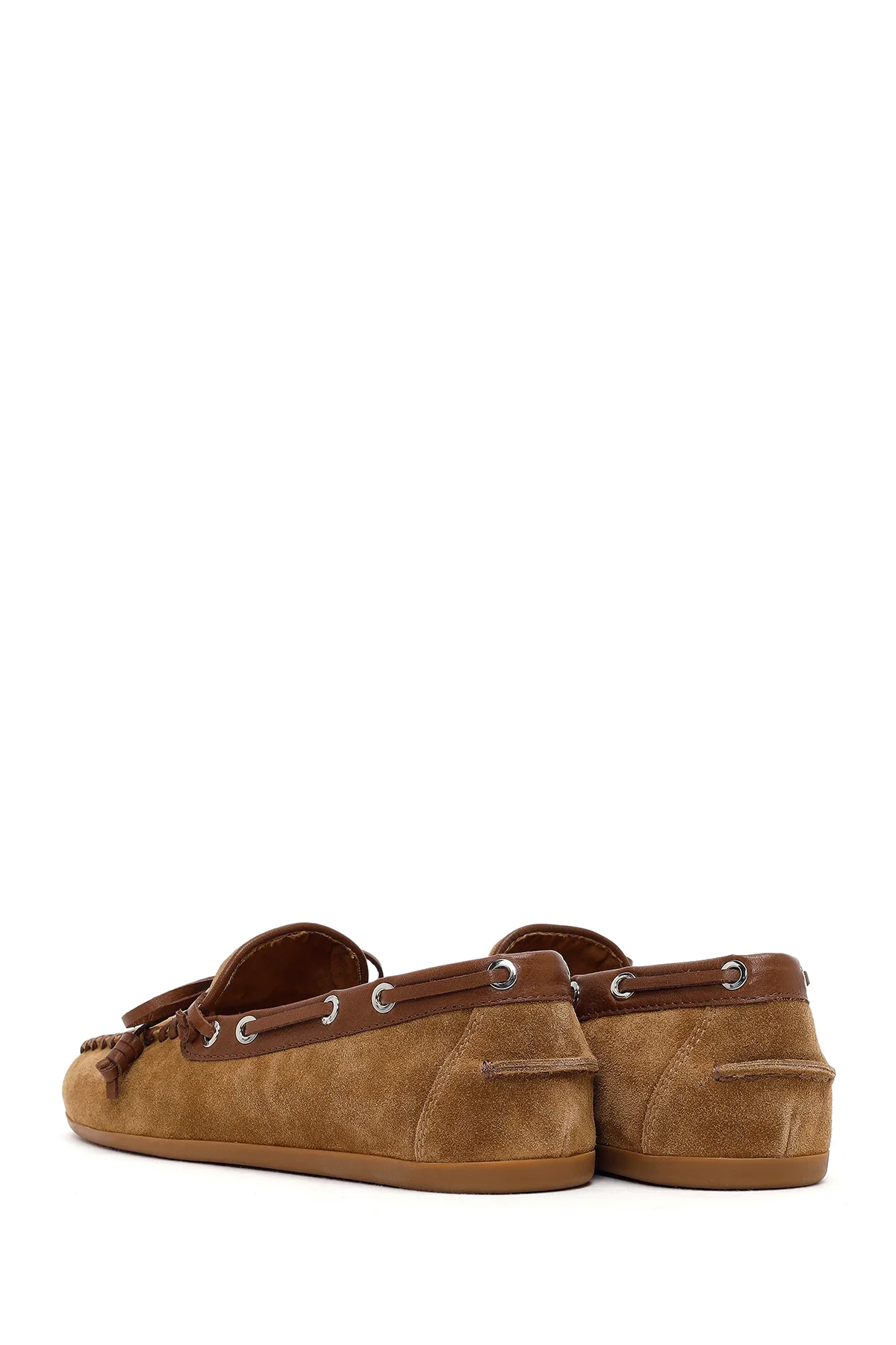 Kadın Taba Süet Deri Loafer - Image 6