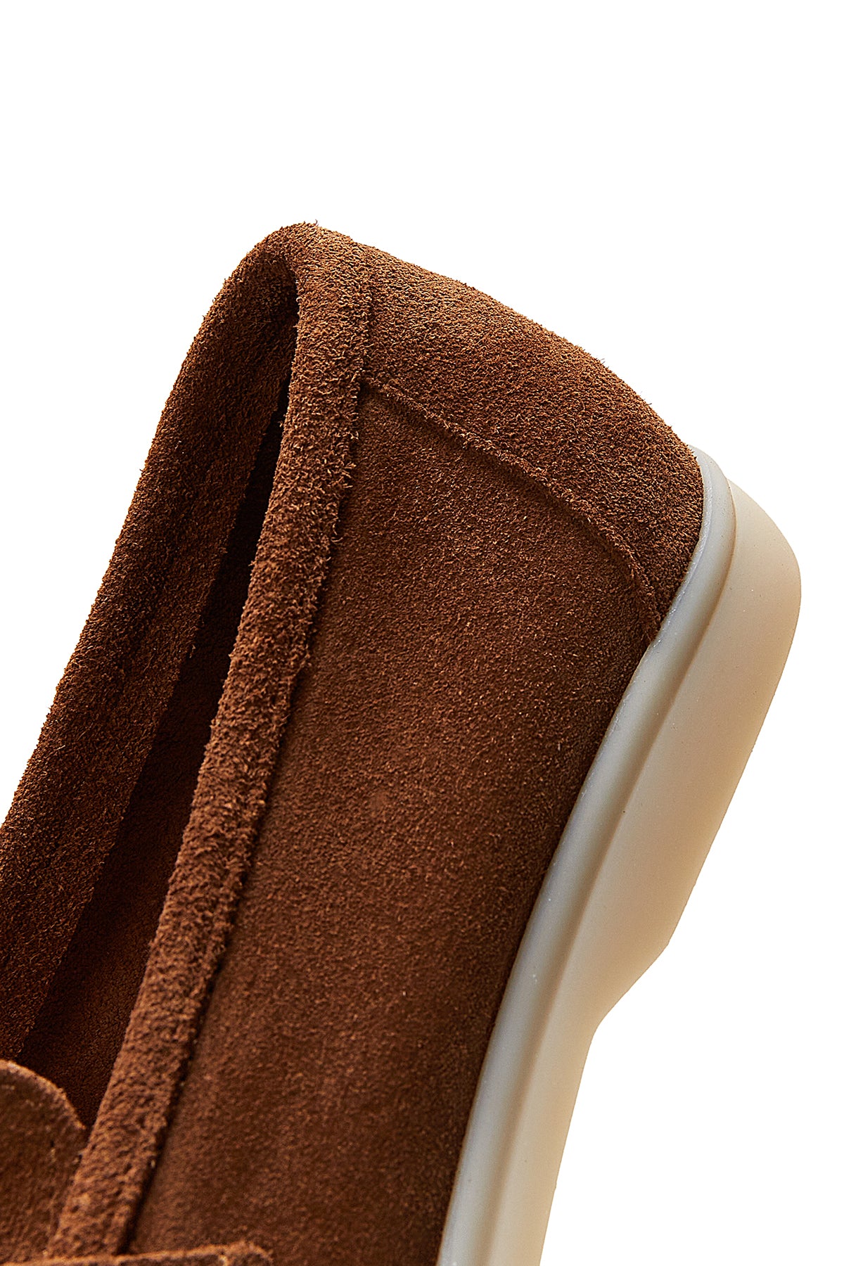 Kadın Taba Süet Deri Maskülen Loafer - Image 8