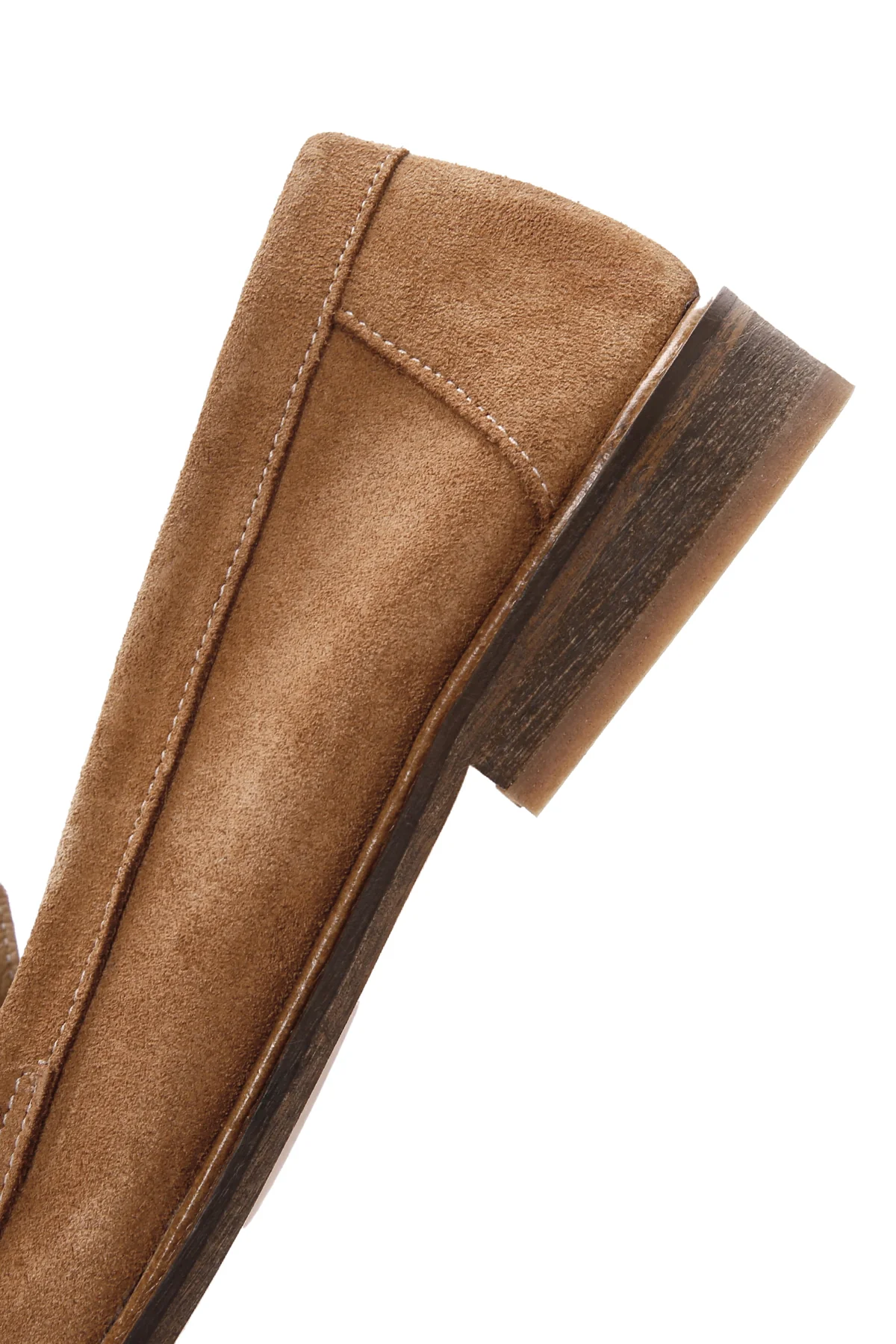 Kadın Taba Süet Deri Maskülen Loafer - Image 9